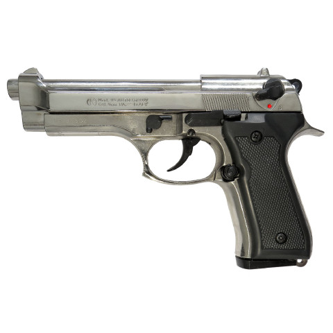 Pistolet 92 Auto C9Mm Chrome : Puissance et Sécurité Optimales