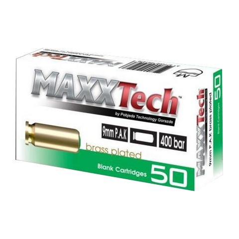 Balles 9 mm PA à Blanc - Sécurité Non Létale, Boîte de 50