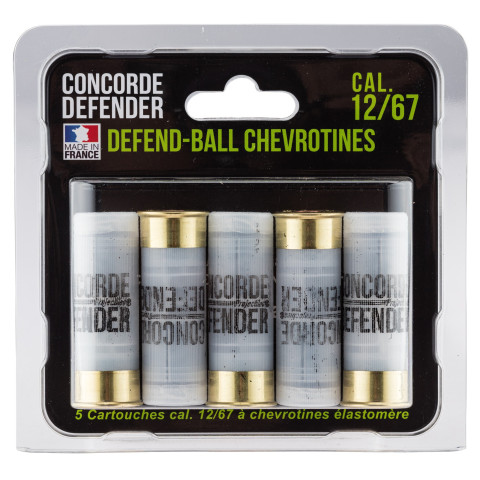 Cartouches chevrotines élastomère Cal. 12/67 Concorde Defender