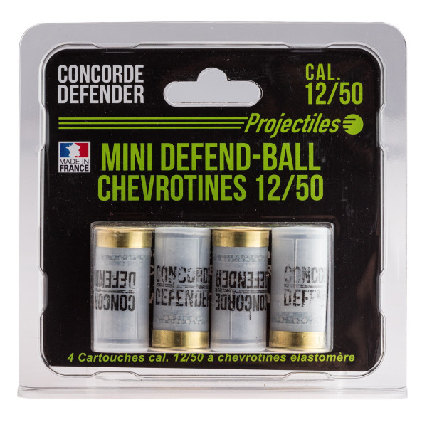 Cartouches Cal. 12/50 Chevrotine Élastomère Concorde Defender x4