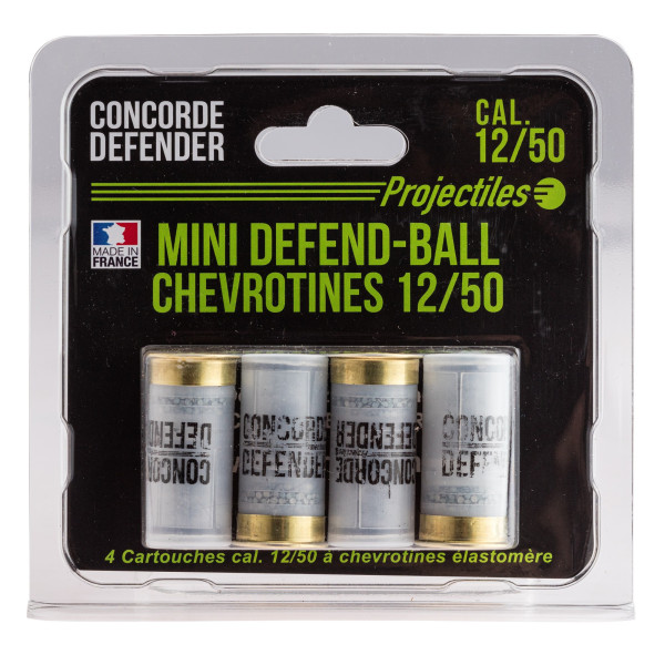 Cartouches Cal. 12/50 Chevrotine Élastomère Concorde Defender x4