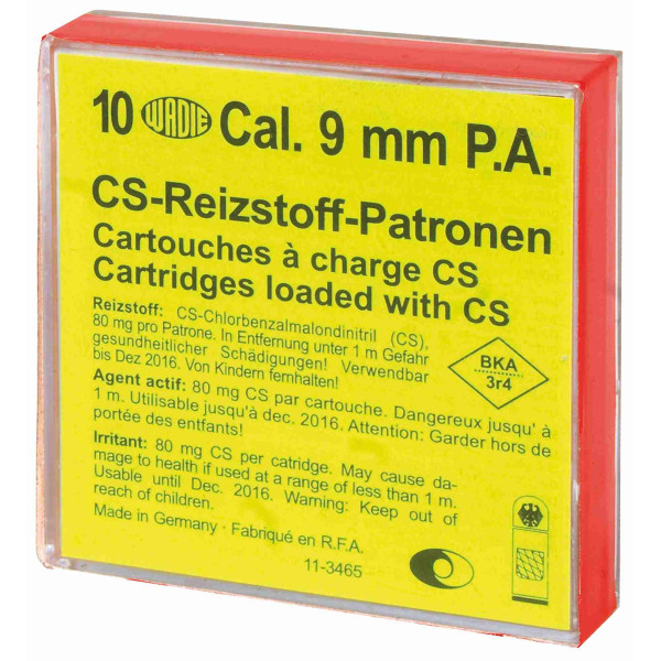 Cartouches 9mm PA Gaz CS WADIE – Défense non létale x10