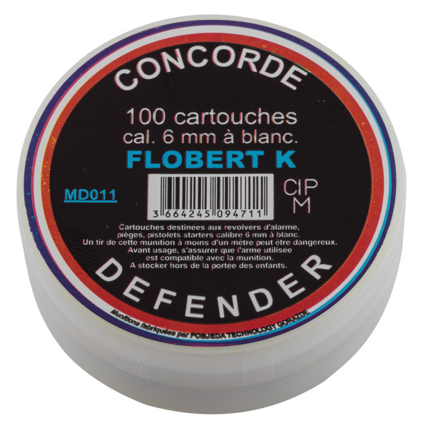 Cartouches à blanc 6 mm Flobert Concorde Defender fiables