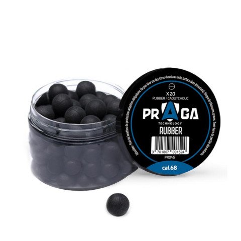 Billes caoutchouc cal.68 Praga Technology – lot de 20