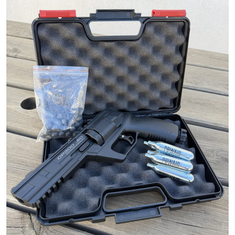 Pack revolver CO2 Snowpeak CP300 13 joules avec capsules CO2, billes et mallette