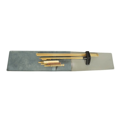 Kit de nettoyage carabine Megaline calibre 9,5 mm avec étui simili cuir et accessoires laiton
