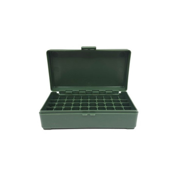 Boîte de rangement 50 munitions cal 9mm verte Megaline