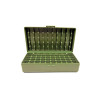 Boîte de rangement munitions Megaline calibre 45 ACP verte 50 cartouches
