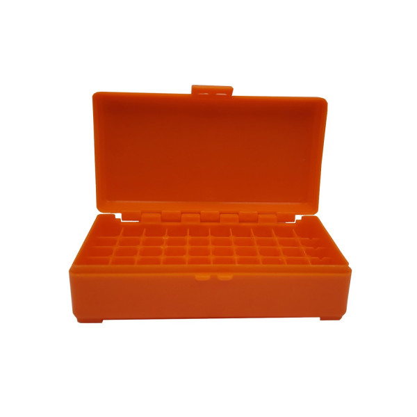 Boîte de rangement 50 munitions calibre 9mm orange Megaline