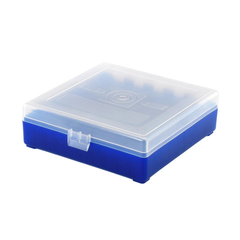 Boîte de rangement 100 munitions calibre 9mm couvercle transparent Megaline
