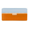 Boîte de rangement munitions Megaline 50 cartouches calibre 223 couvercle transparent orange