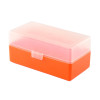 Boîte de rangement munitions Megaline 50 cartouches calibre 223 couvercle transparent orange