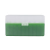 Boîte de rangement munitions Megaline verte couvercle transparent 50 cartouches calibre 243