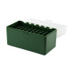 Boîte de rangement munitions Megaline calibre 30-06 verte couvercle transparent 50 cartouches