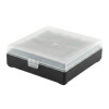 Boîte de rangement munitions Megaline noire couvercle transparent 100 cartouches cal 22LR et 25 ACP