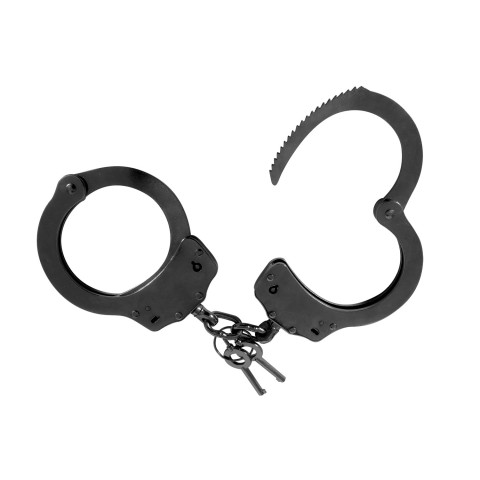 Menottes de poignets acier double verrouillage Clovx noires